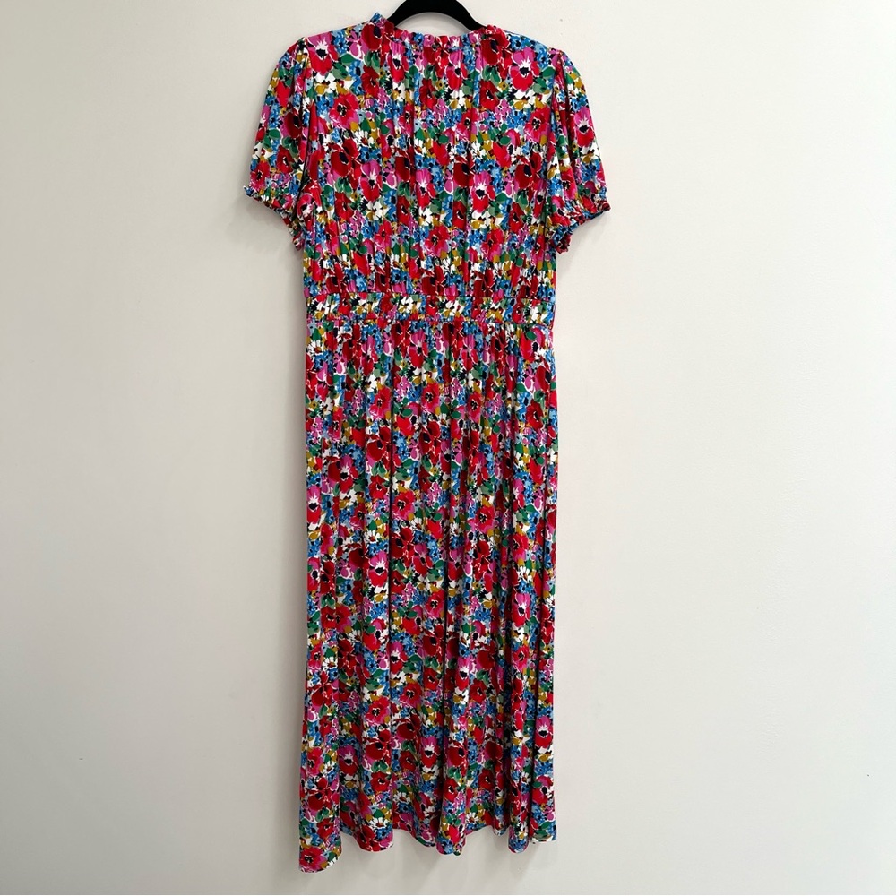 Boden Liv Pleat Detail Midi Dress, Wild Poppy - Picture 6 of 16